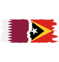 Timor-leste - East Timor And Qatar Grunge Flags