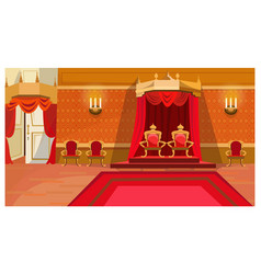 Red Royal Thrones In Palace