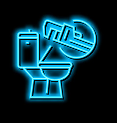 Toilet Repair Neon Glow Icon