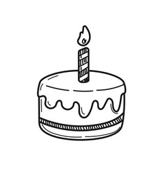 Birthday Cake In Cute Doodle Style