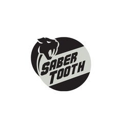 Saber Tooth Tiger Cat Head Circle Retro