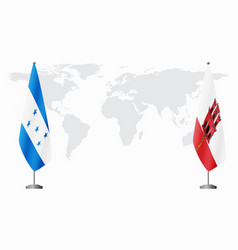 Honduras And Gibraltar Flags For Official Meeting