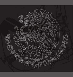 Mexican Coat Of Arms With Eagle Flag Emblem