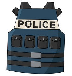 Police Bulletproof Vest Cartoon Colored Clipart