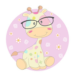 Cute Colored Giraffe In Sunglasses