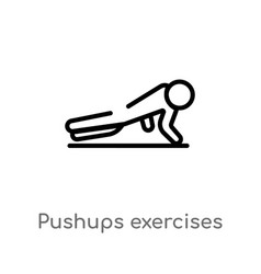 Outline Pushups Exercises Icon Isolated Black