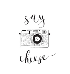 Photo Camera With Lettering - Say Cheese Hand