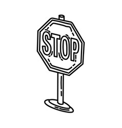 Stop And Give Way Icon Doodle Hand Drawn