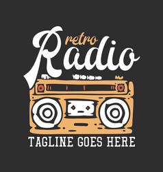 T Shirt Design Retro Radio With Radio And Gray