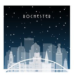 Winter Night In Rochester Night City