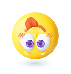 3d Cartoon Style Upside Down Emoticon Putting Out