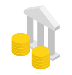 Banking Concept Icon Isometric White