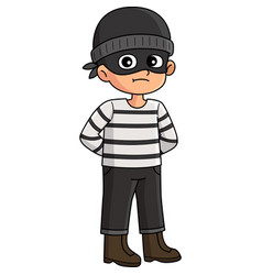 Boy With Mask Cartoon Colored Clipart