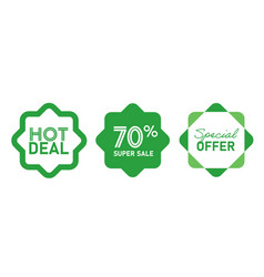 Green Discount Promo Special Offer Label Emblem