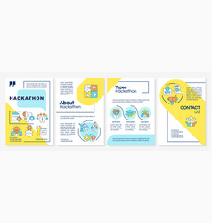 Hackathon Blue And Yellow Brochure Template