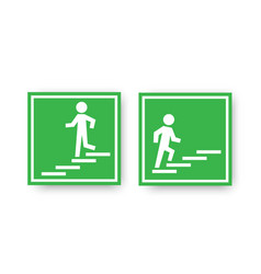 Running Man Go Down And Up Stairs Icon In Frame