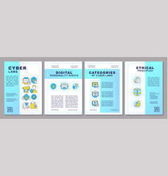 Creative Brochure With Cyber Law Thin Line Icons