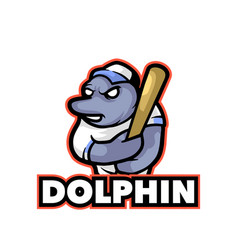 Dolphin Baseball Mascot Logo