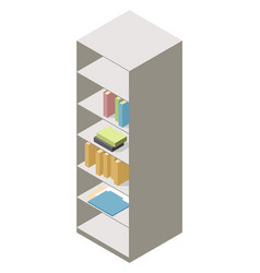 Book Cabinet Isometric Icon House Storage