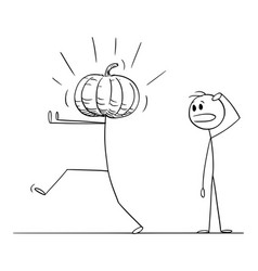 Person With Pumpkin Head Halloween Accident