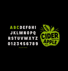 Sans Serif Font In Classic Style And Cider Label