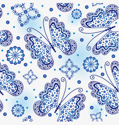 Seamless Hand Drawn Spotty Pattern With Blue