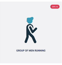 Two Color Group Men Running Icon From People