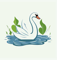 Swan Design Over White Background