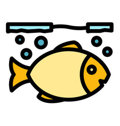 Big Ice Fish Icon Flat