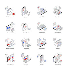 Business And Finance Isometric Icons