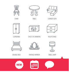 Corner Sofa Table And Cupboard Icons