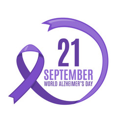 Symbolic Purple Ribbon For Alzheimer Disease