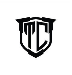 Tc Logo Monogram Letter With Shield Shape Design