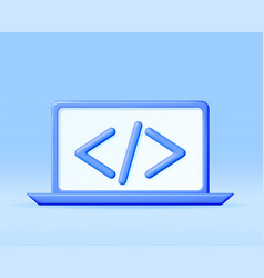 3d Code Icon On Computer