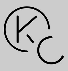 Kc Monogram Logo Letter Linked Circle Simple