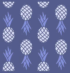 Pineapple Seamless Pattern Purple Blue Monochrome