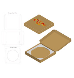 Pizza Box Corrugated Package Die Cut With Mock Up