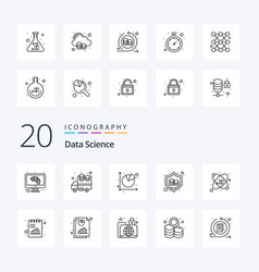 20 Data Science Line Icon Pack Like Science