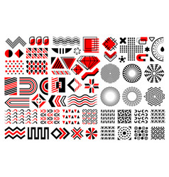 Abstract Black And Red Geometric Design Elements