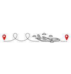 Airplane Flight Route Path Aircraft Trace Icon