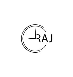 Raj Letter Logo Design On White Background