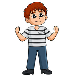 Strong Boy Cartoon Colored Clipart