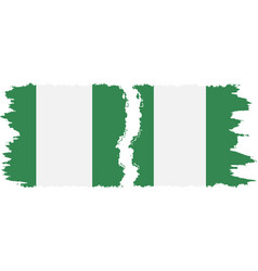 Nigeria And Grunge Flags Connection