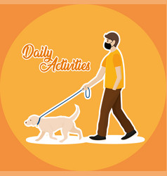 Man Walk Dog Logo