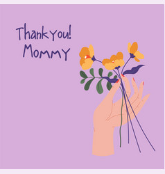 Mothers Day Thank You Mommy Gift Card With Flower