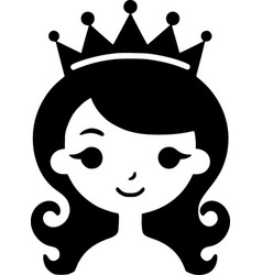 Princess - Black And White Isolated Icon