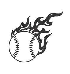 Hot Baseball Fire Logo Silhouette Softball Club