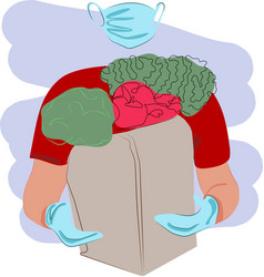 Man Holding Grocery Bag Design