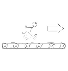 Person Running Against Conveyor Belt