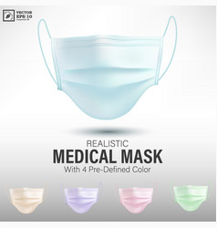 Realistic Medical Mask With 4 Predefined Color